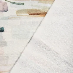 Dekostoff Strukturoptik Aquarell Streifen weiß türkis rosa 1,50m Breite