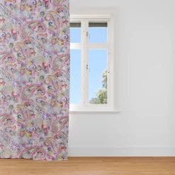 Dekostoff Tischwäschestoff Baumwollstoff Paisley weiß bunt 1,60m Breite