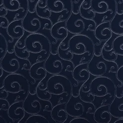 Dekostoff Weihnachten Ornamente Schnörkel Lurex dunkelblau silberfarbig 1,40m Breite