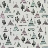 Dekostoff Zelt Kaktus Camper creme mint rosa grau 138cm