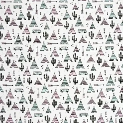 Dekostoff Zelt Kaktus Camper creme mint rosa grau 138cm