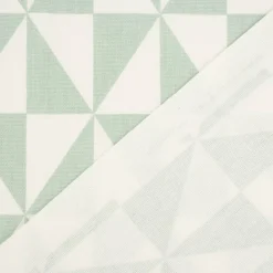 Dekostoff Zodiac Dreiecke Aqua weiß mint