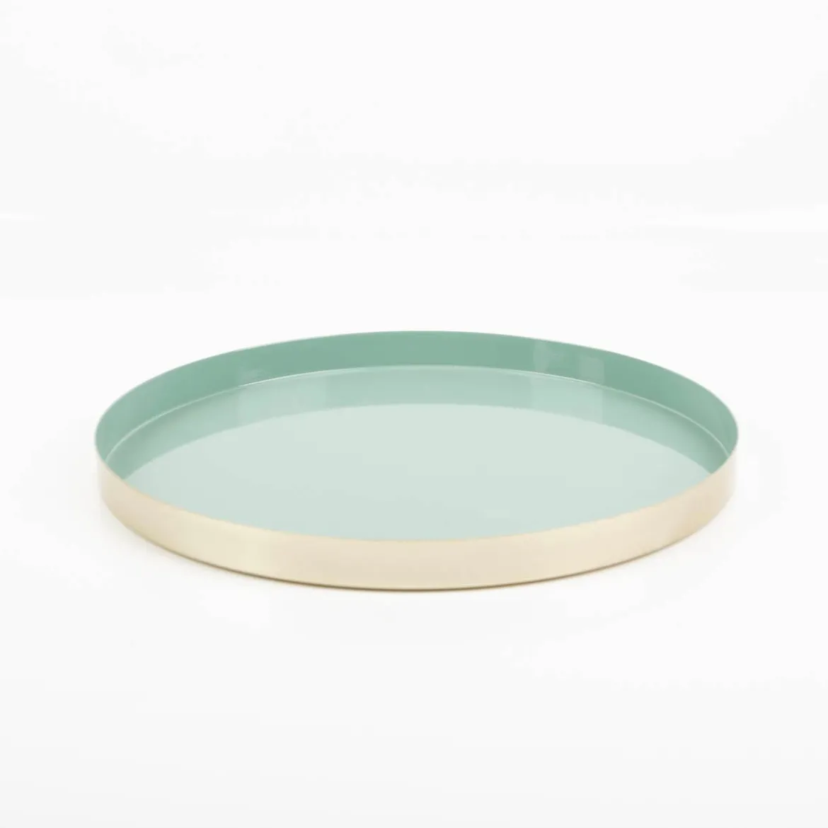 Deko Tablett aus Metall eukalyptus gold matt 30cm von Rayher