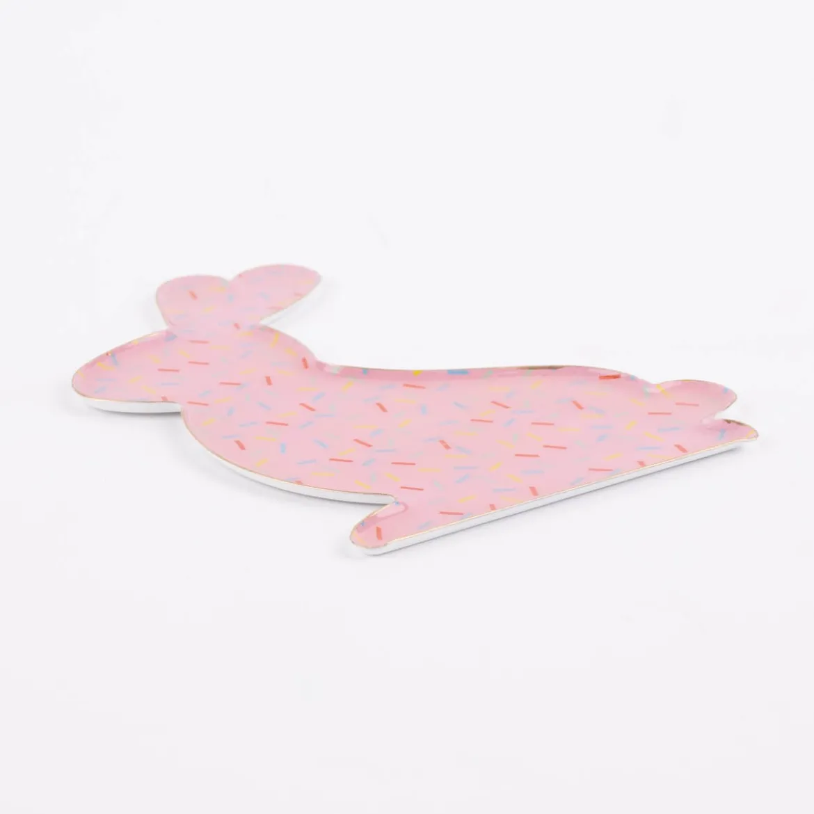 Dekotablett Hase rosa bunt 13x18cm