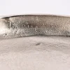 Deko Teller auf Fuß strukturiert Aluminium silberfarbig 49x27,5cm