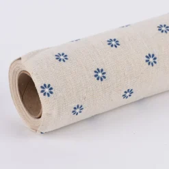 Deko Tischband Blumen natur blau 30x300cm