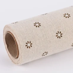 Deko Tischband Blumen natur braun 30x300cm