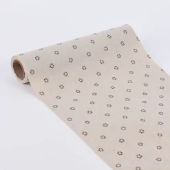 Deko Tischband Blumen natur braun 30x300cm