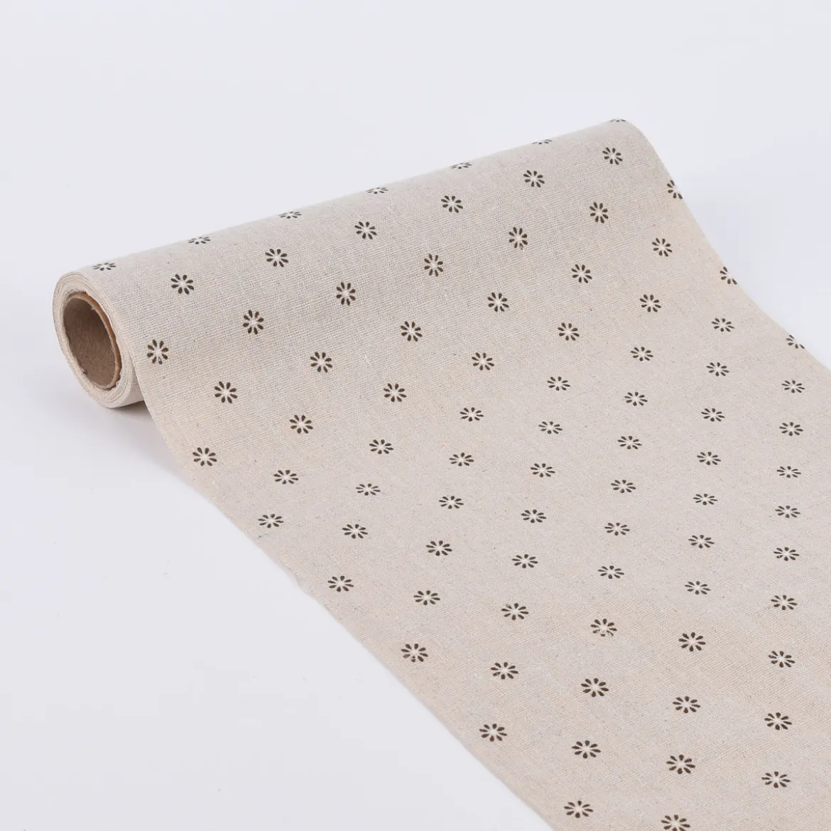 Deko Tischband Blumen natur braun 30x300cm