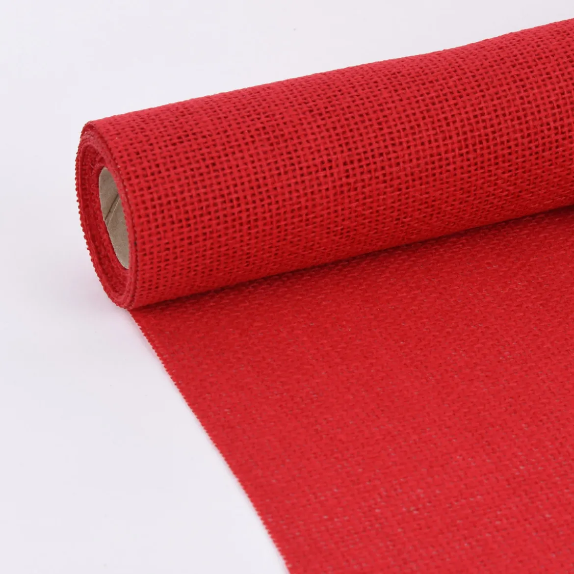 Deko Tischband Jute einfarbig rot 29x300cm