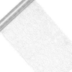 Deko Tischband Mesh silber 0,36x9m