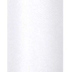 Deko Tischband Tüll einfarbig weiß glitzernd 0,15x9m