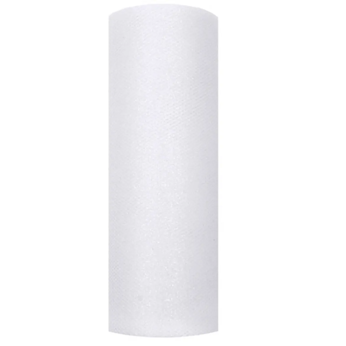 Deko Tischband Tüll einfarbig weiß glitzernd 0,15x9m