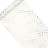 Deko Tischband Vlies bedruckt Sterne Chevron weiß gold 0,36x9m