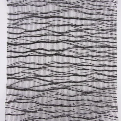 Deko Tischband Wellenmuster einfarbig schwarz 26x300cm