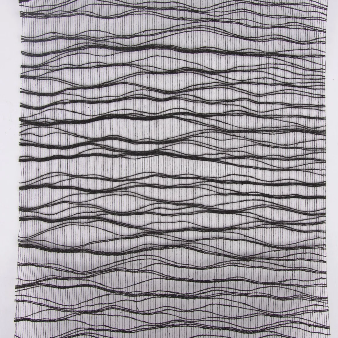 Deko Tischband Wellenmuster einfarbig schwarz 26x300cm