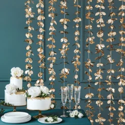 Deko Vorhang Blumen gold 100x210cm