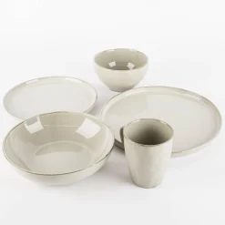 Dessertteller aus Keramik grau 22,5cm