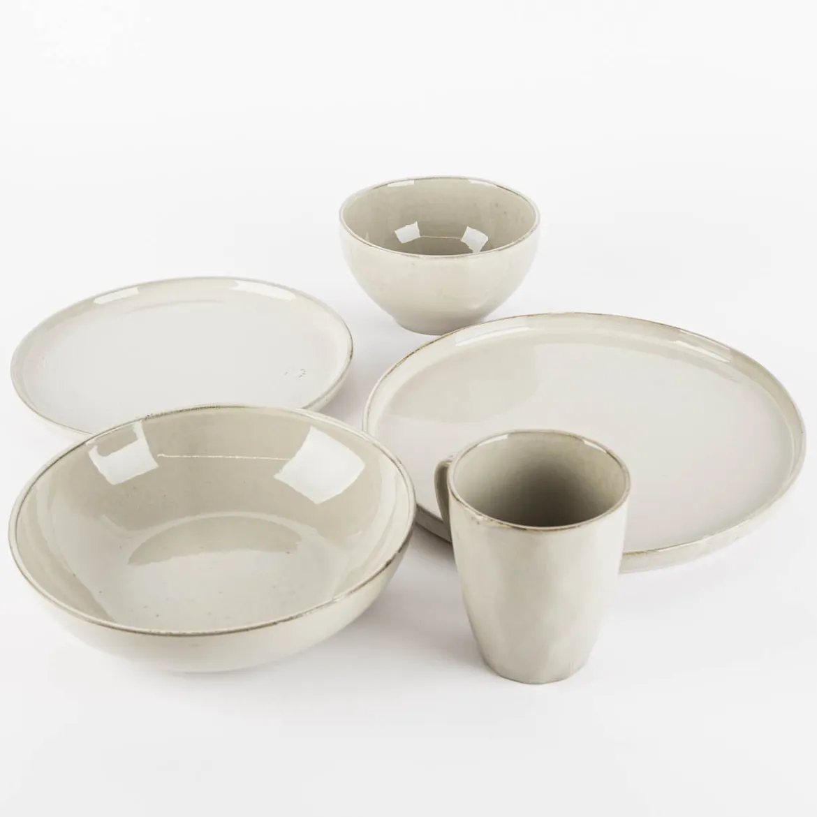 Dessertteller aus Keramik grau 22,5cm