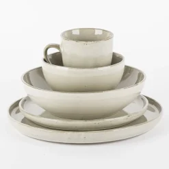 Dessertteller aus Keramik grau 22,5cm