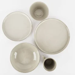 Dessertteller aus Keramik grau 22,5cm