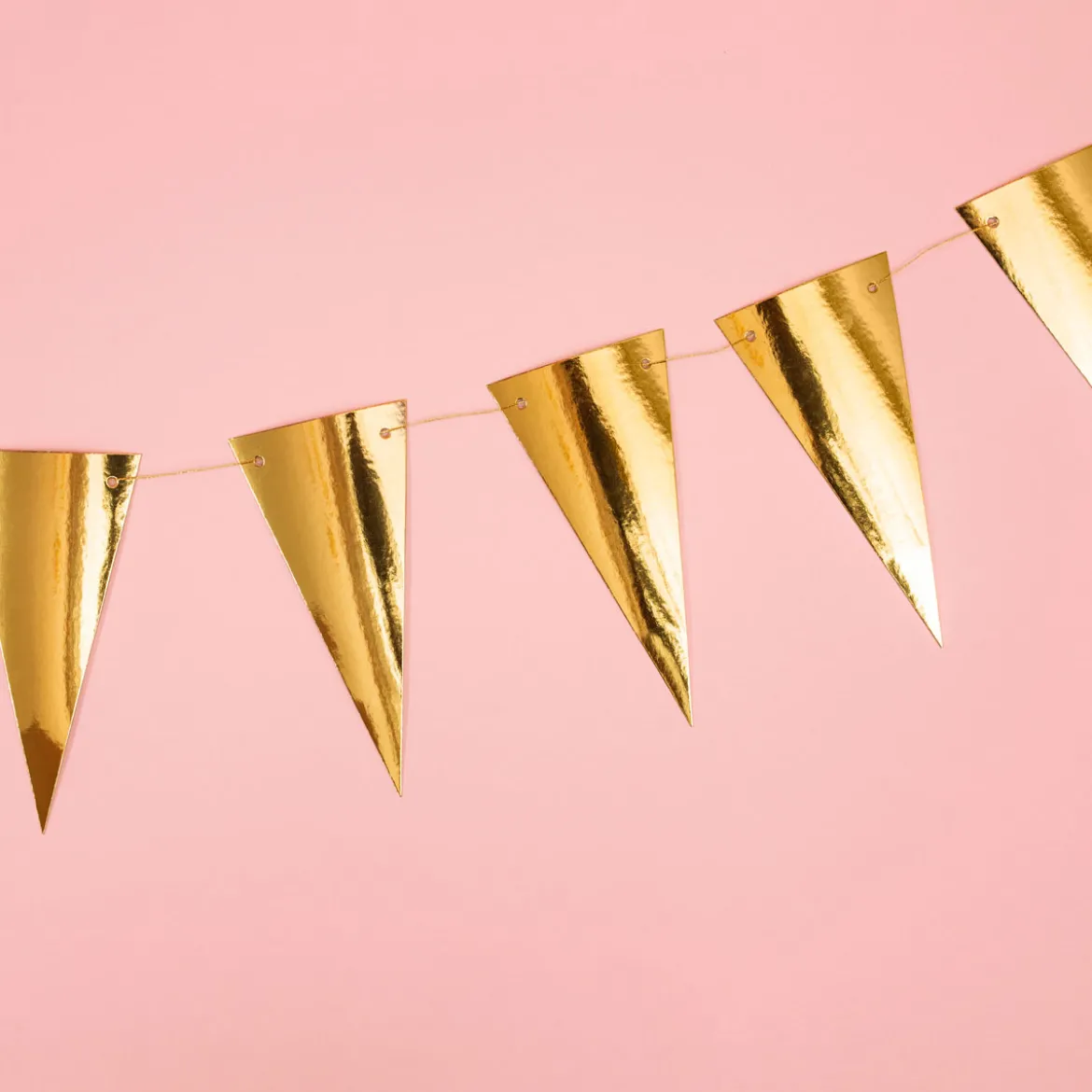 DIY-Girlande mit Wimpeln goldfarbig 13,5x215cm
