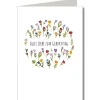 Doppelkarte mit Umschlag Alles Liebe zum Geburtstag Blumenkreis weiß bunt A6 von KEITCARDS