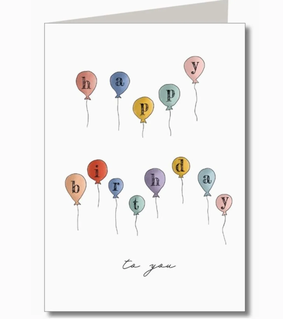 Doppelkarte mit Umschlag Happy Birthday Luftballons doppelreihig A6 von KEITCARDS