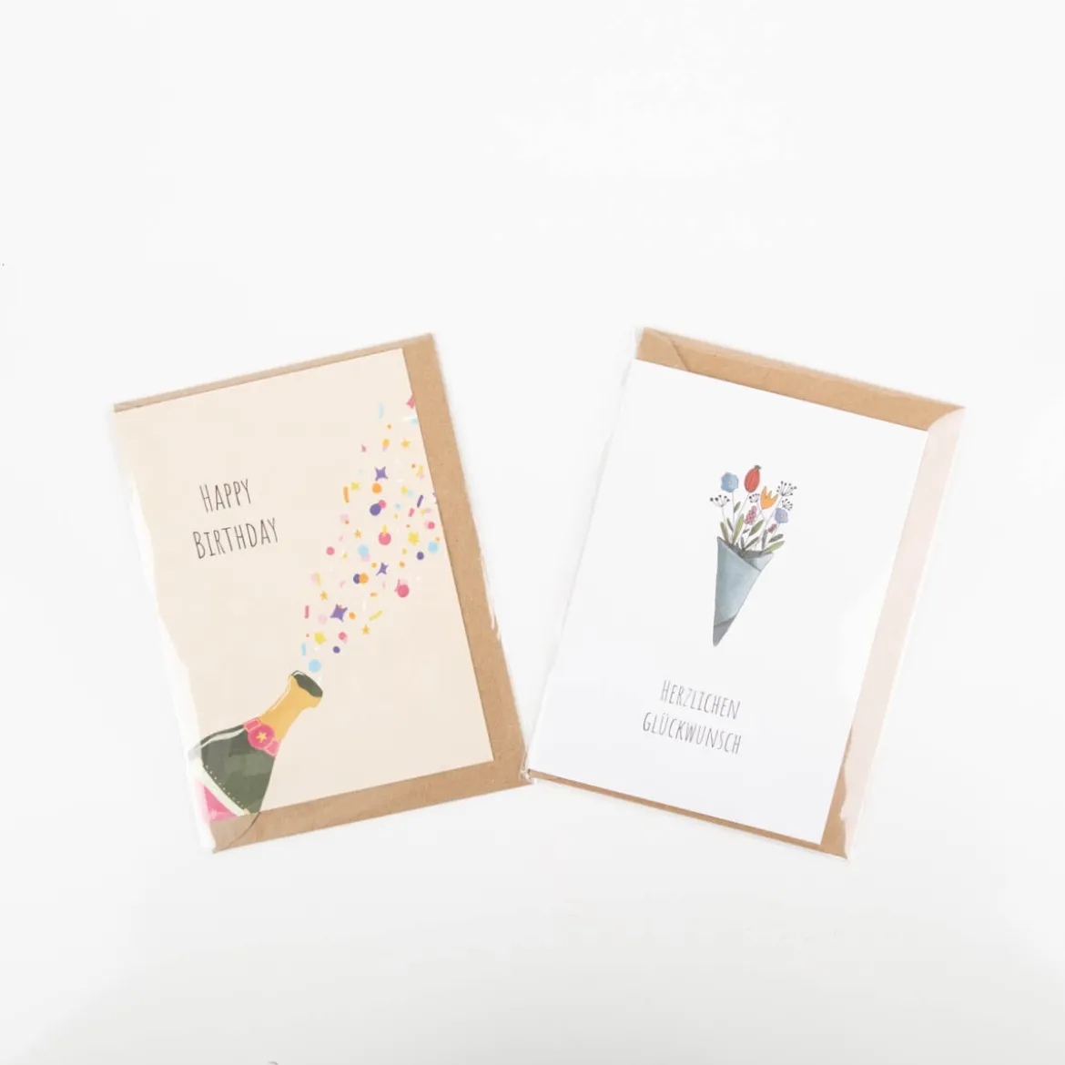 Doppelkarte mit Umschlag Herzlichen Glückwunsch Blumenstrauß A6 von KEITCARDS