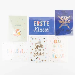 Doppelkarte Viel Spaß in der Schule! mit Goldveredelung 12x17cm von Grafik Werkstatt