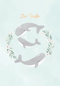 Doppelkarte Zur Taufe mit Goldveredelung 12x17cm von Grafik Werkstatt