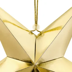 3D Papier-Stern Faltstern goldfarbig 45cm