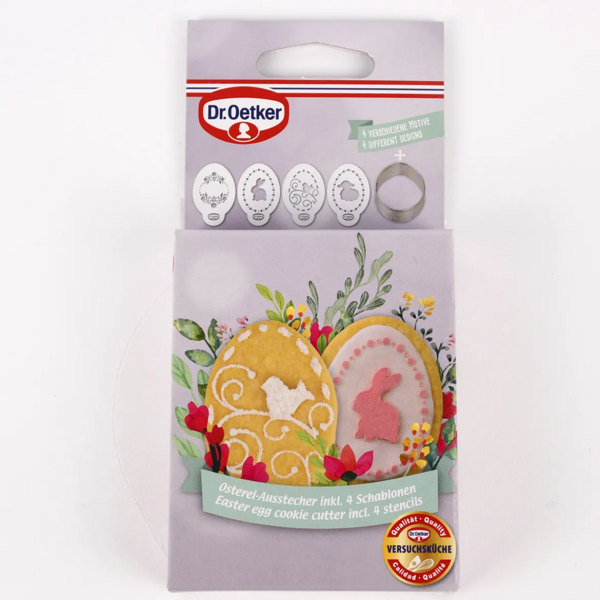 Dr. Oetker Keks Ausstecher Osterei mit 4 Schablonen 8x6cm