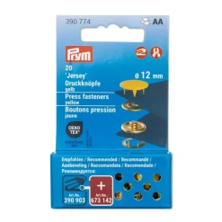 Druckknöpfe Jersey 12mm gelb 20 Stk von Prym