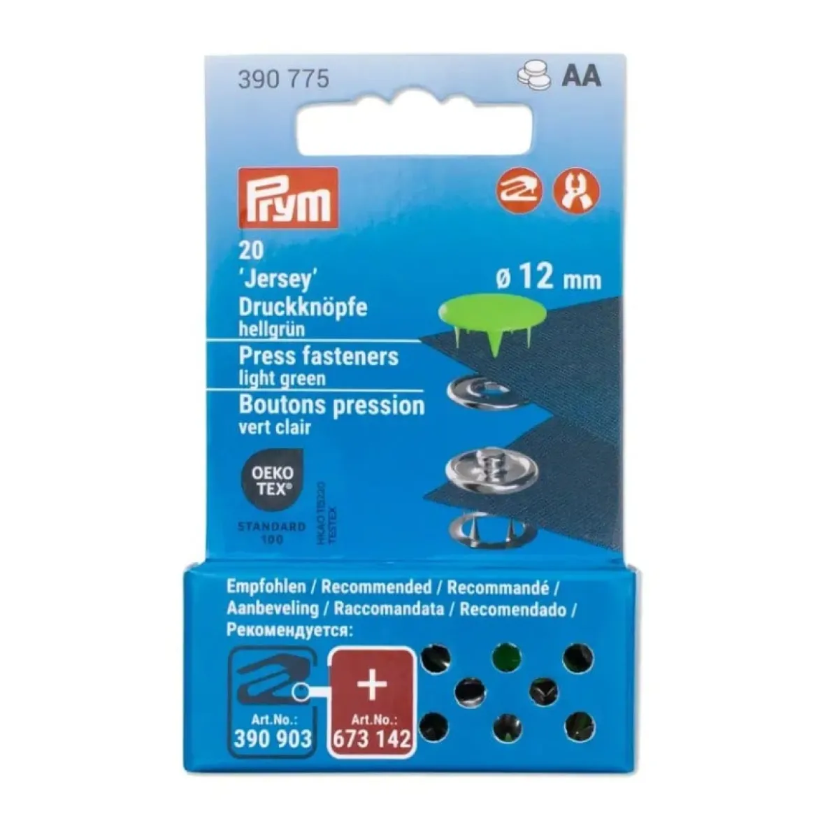 Druckknöpfe Jersey 12mm hellgrün 20 Stk von Prym