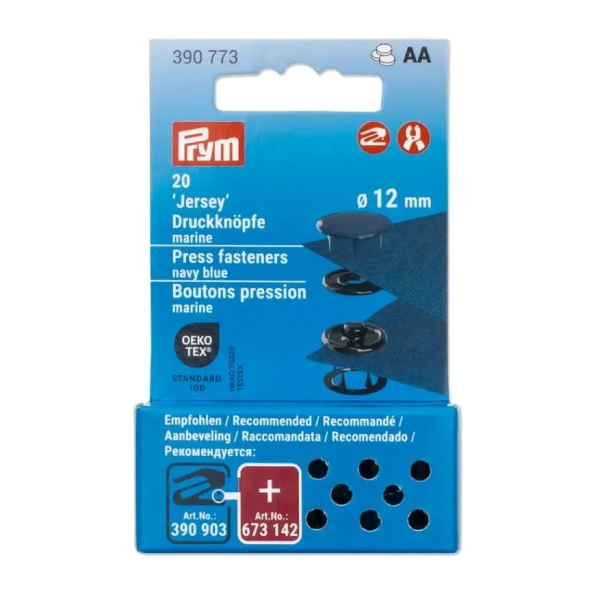 Druckknöpfe Jersey 12mm marine 20 Stk von Prym