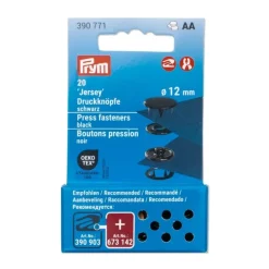 Druckknöpfe Jersey 12mm schwarz 20 Stk von Prym