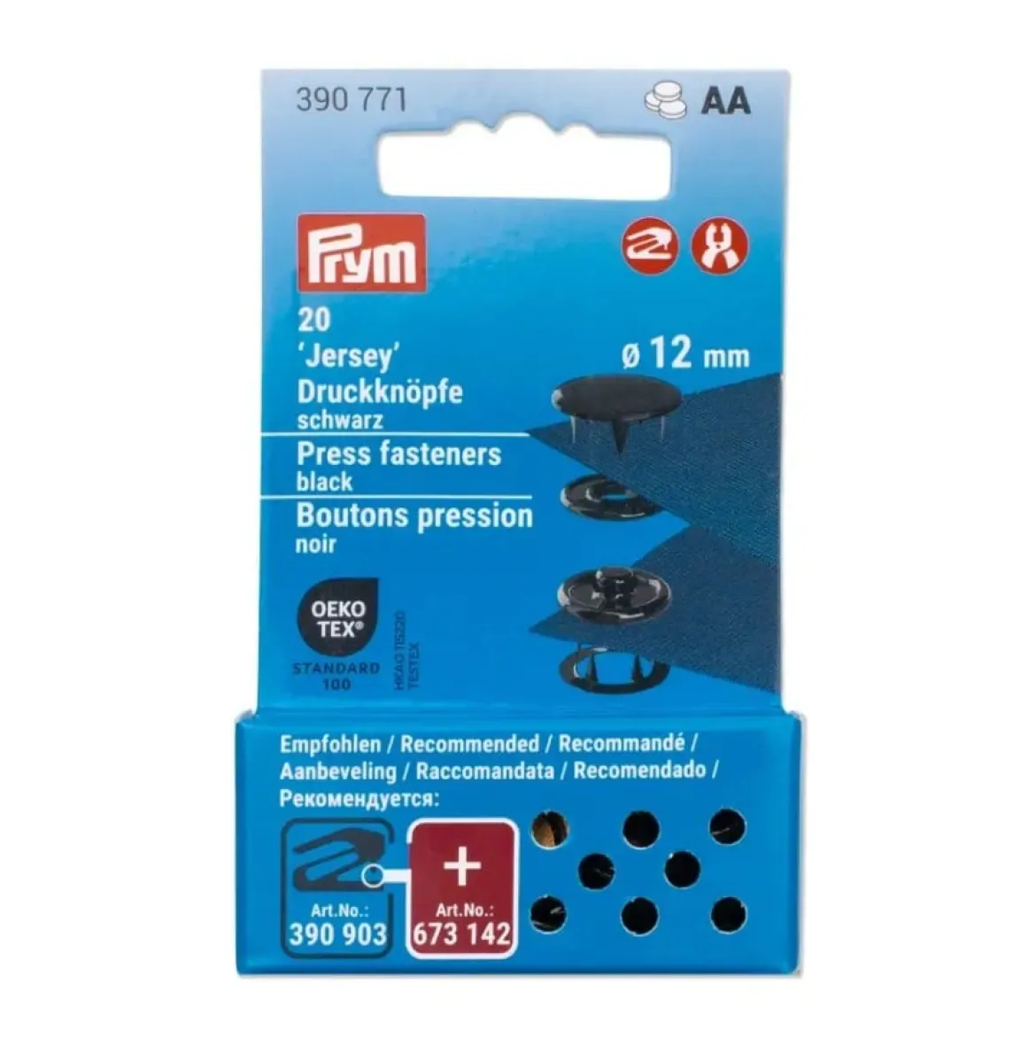 Druckknöpfe Jersey 12mm schwarz 20 Stk von Prym
