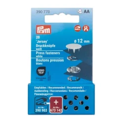 Druckknöpfe Jersey 12mm weiß 20 Stk von Prym