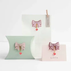3D Sticker Schleifen mit Herzchen in Rosa 6Stk von Rico Design