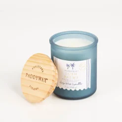 Duftkerze Sojakerze Coastal Lush Palms im Glas mit Holzdeckel 40 Std Brenndauer von Paddywax