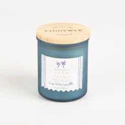 Duftkerze Sojakerze Coastal Lush Palms im Glas mit Holzdeckel 40 Std Brenndauer von Paddywax