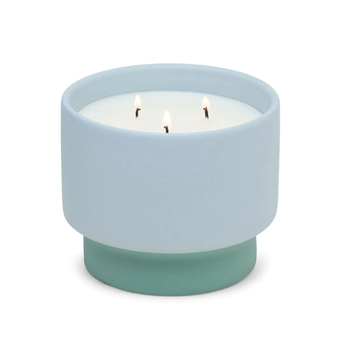 Duftkerze Sojakerze Colour Block 453g Blue Ceramic Candle Saltwater Suede von Paddywax