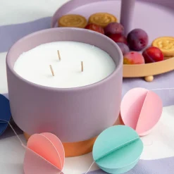 Duftkerze Sojakerze Colour Block 453g Purple Ceramic Candle Violet & Vanilla von Paddywax