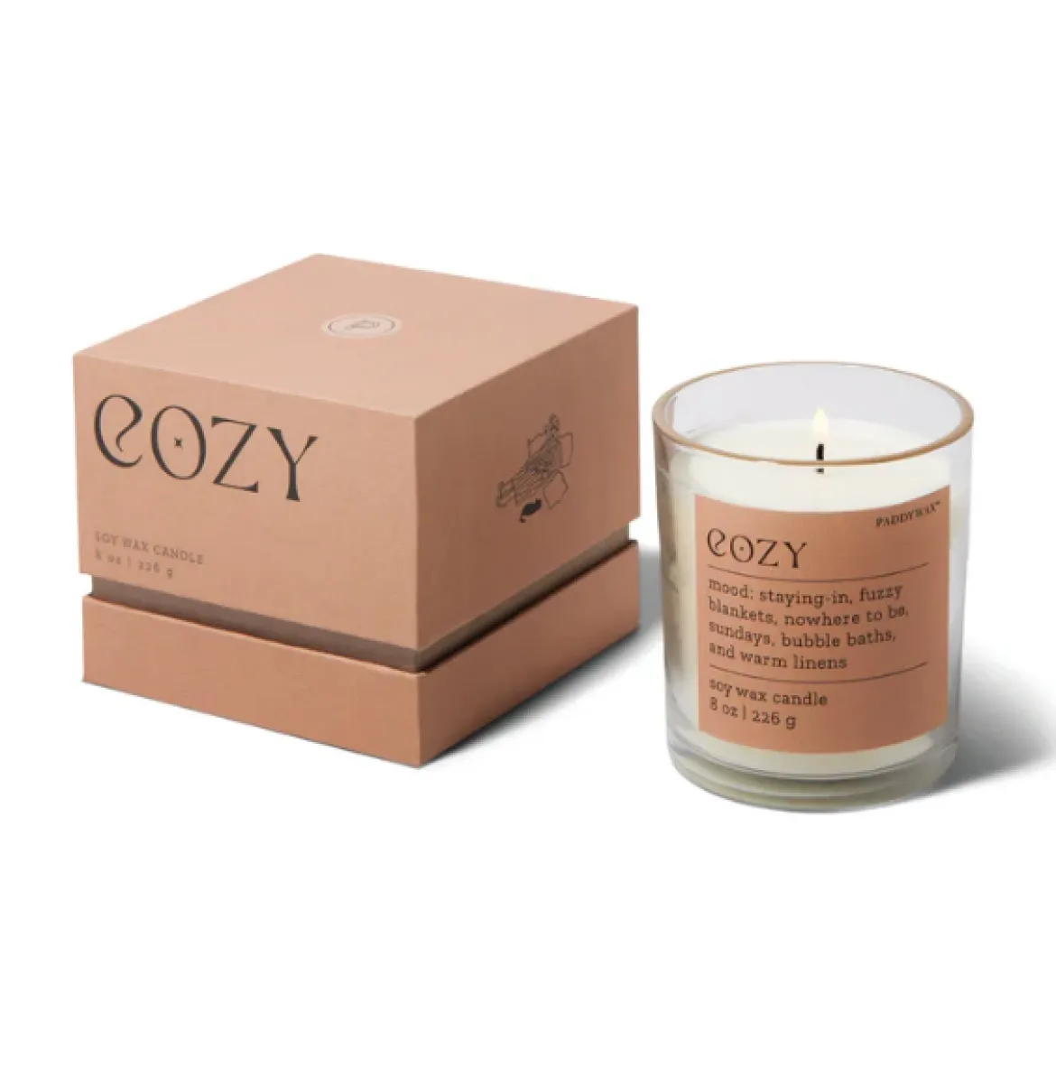 Duftkerze Sojakerze MOOD Cozy Taupe Cashmere & French Orris Glastopf in Geschenkbox 65Std Brenndauer von Paddywax
