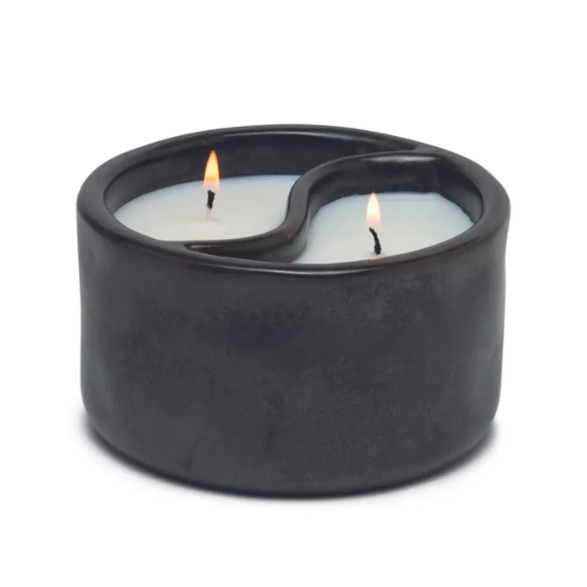 Duftkerze Sojakerze Yin-Yang Black Palo Santo/Cade 311gr im Keramiktopf von Paddywax