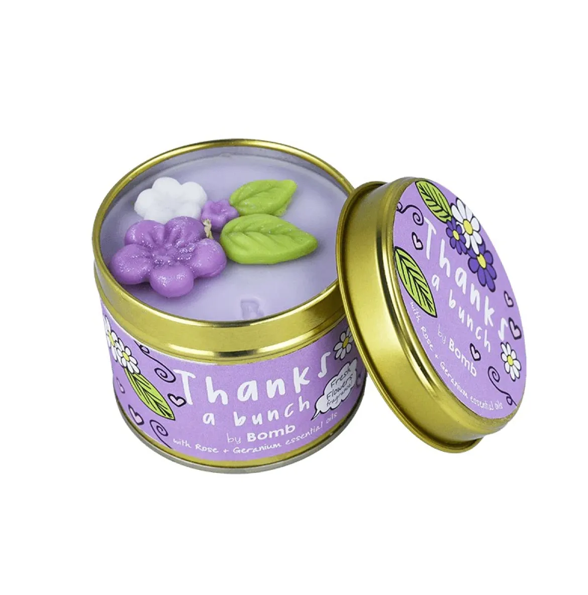 Duftkerze Thanks a Bunch Scent Stories Candle in der Metalldose von Bomb Cosmetic