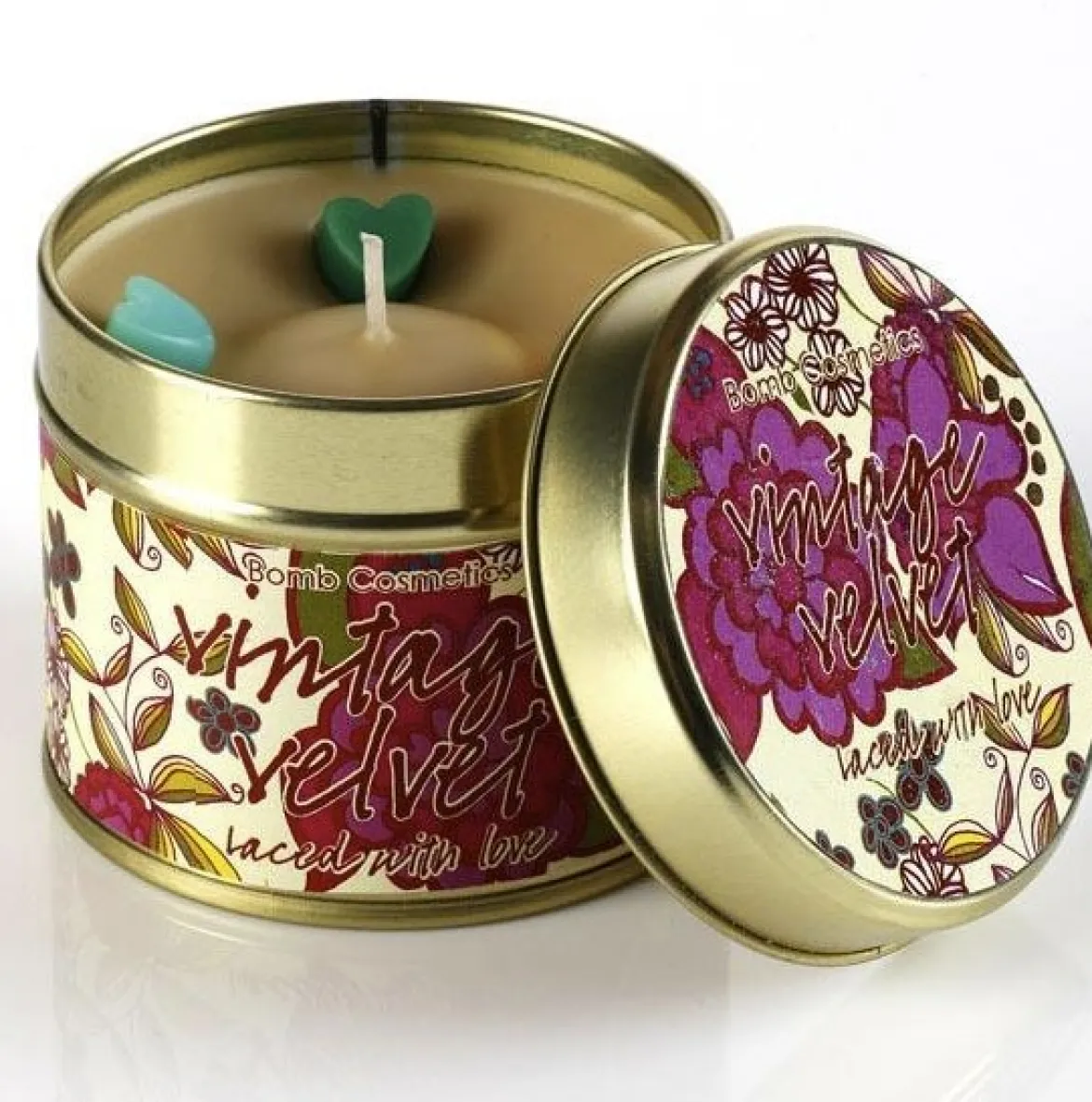 Duftkerze Vintage Velvet in der Metalldose handgemacht von Bomb Cosmetic