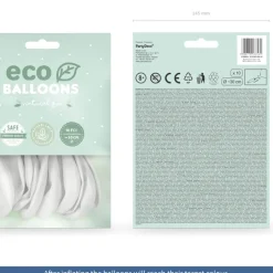 Eco Luftballons einfarbig pastell weiß 100 Stück 30cm