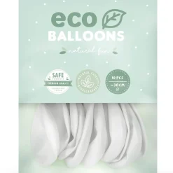 Eco Luftballons einfarbig pastell weiß 100 Stück 30cm